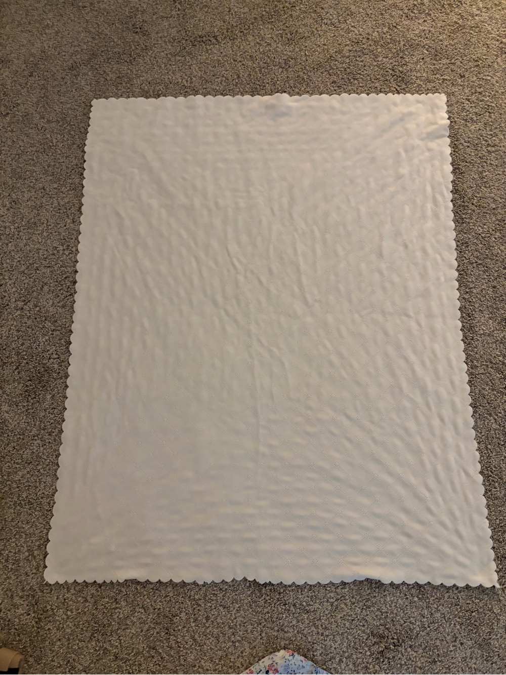 A Soft Idea Scalloped Edge White Baby Blanket